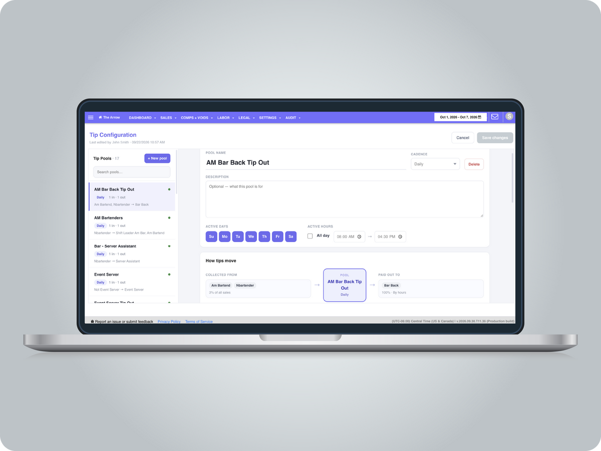 Tip pooling screenshot