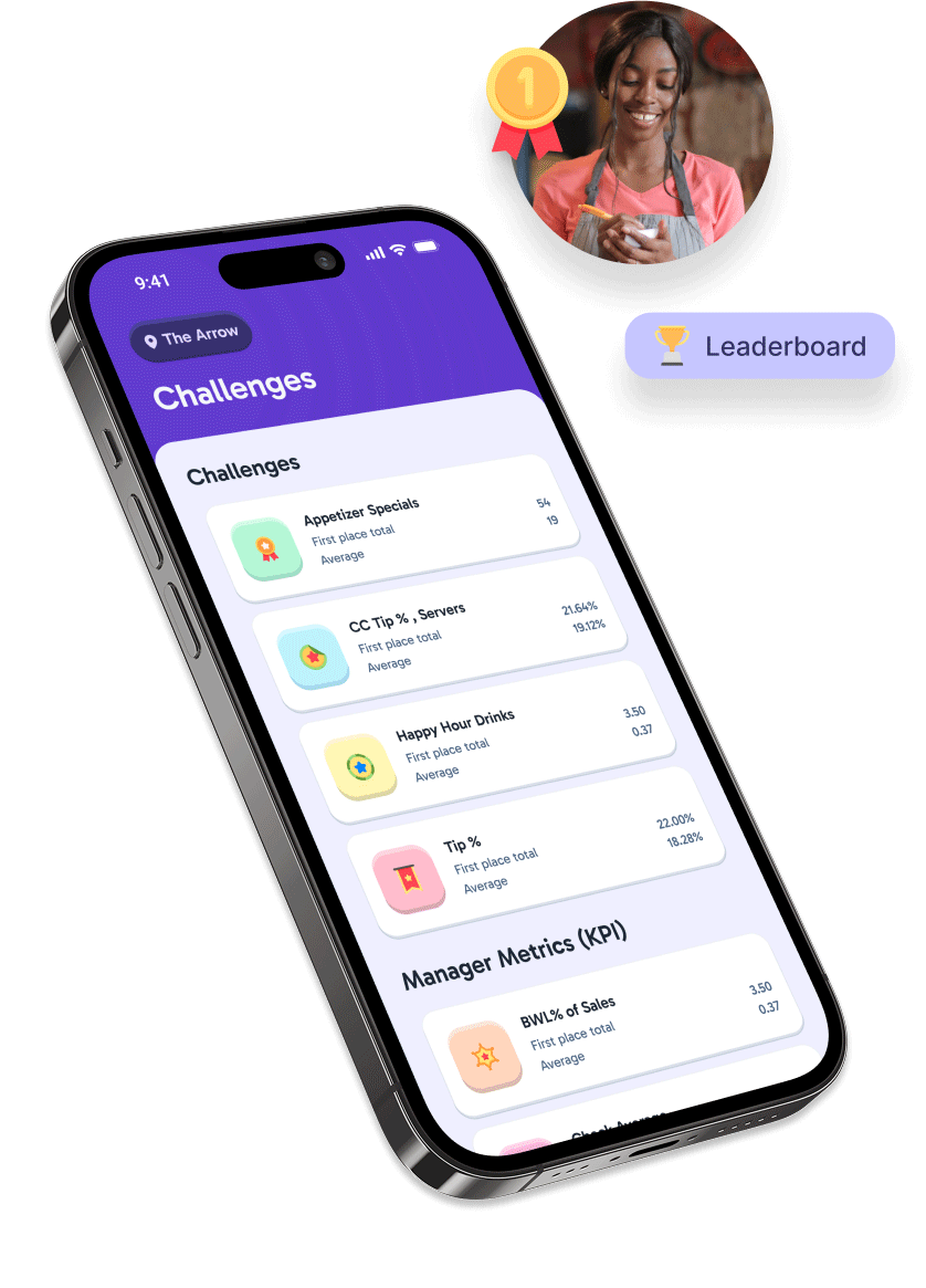 Axial Shift Mobile device highlighting the challenges features with a bubble callouts