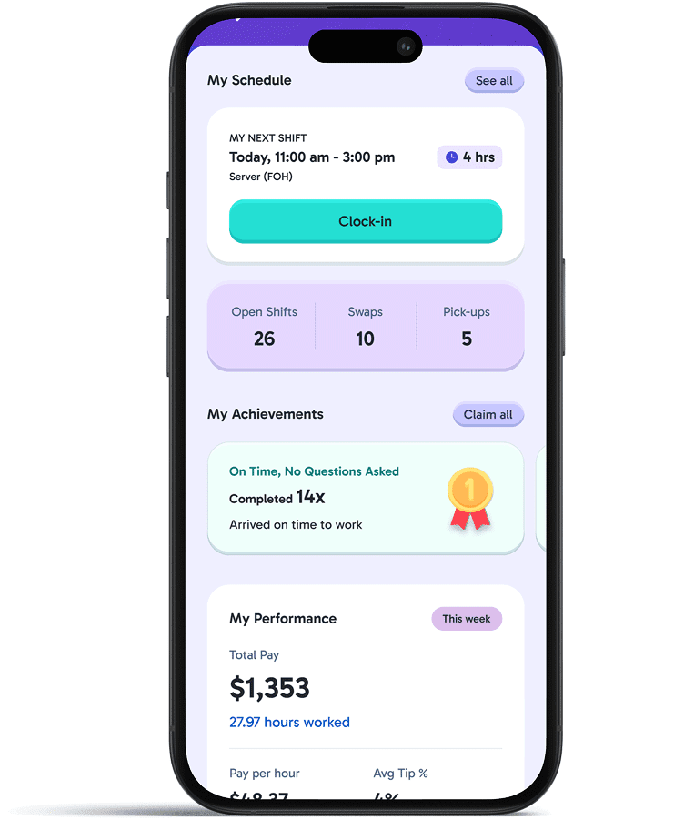 Axial Shift Software app on mobile showcasing "My Schedule"
